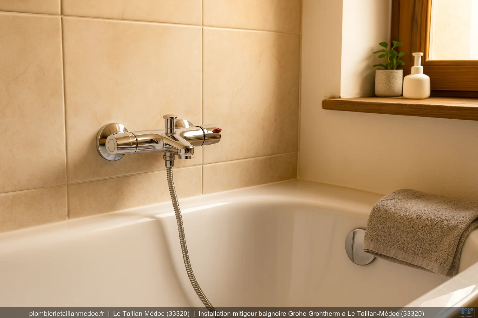 Installation mitigeur baignoire Grohe Grohtherm a Le Taillan-Médoc (33320)