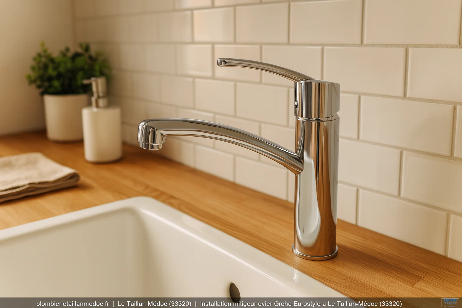 Installation mitigeur evier Grohe Eurostyle a Le Taillan-Médoc (33320)